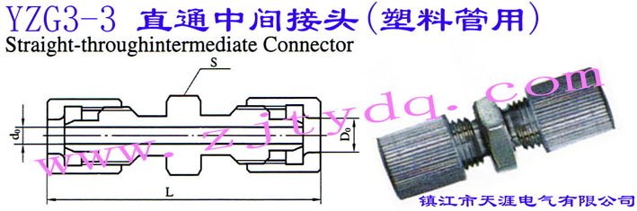 YZG3-3 直通中间接头（塑料管用）Straight-through Intermediate Connector