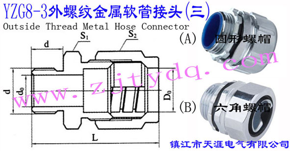 YZG8-3 外螺纹金属软管接头Outside Thread Metal Hose Connector