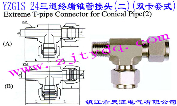 YZG1S-24ͨն׶ܽͷ()(˫ʽ)Extreme T-pipe Connector for Conical Pipe 2