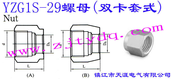 YZG1S-29螺母（双卡套式）Nut