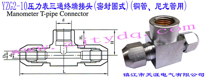YZG2-10ѹͨն˽ͷ(ܷȦʽ)(ͭܡ)YZG2-10 Manometer T-pipe Connector