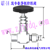 QZ-14 双卡套穿板针形阀QZ-14 Double-collet and Femals Screw Wall-separting Needle Valve