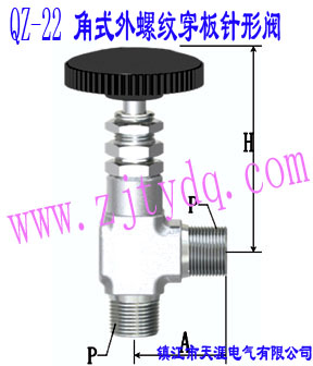QZ-22 角式外螺纹穿板针形阀QZ-22 Males Screw Angle Pattern Wall-separting Needle Valve