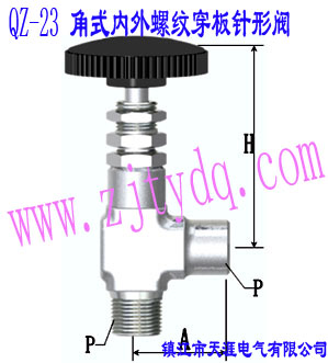 QZ-23 角式内外螺纹穿板针形阀QZ-23 Femals Screw-Males Screw Angle Pattern Wall-separting Needle Valve