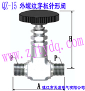 QZ-15 外螺纹穿板针形阀QZ-15 Males Screw Wall-separting Needle Valve