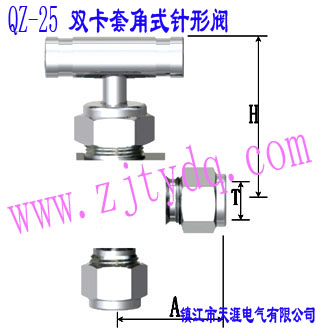 QZ-25 双卡套角式针形阀QZ-25 Double-collet Angle Pattern Needle Valve