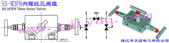 SS-M3F8内螺纹三阀组SS-M3F8 Three Series Valve
