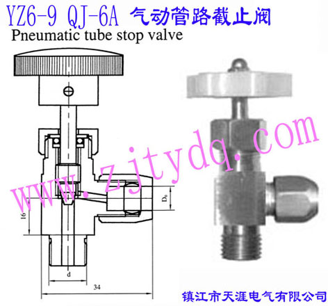 YZ6-9 QJ-6A ·ֹYZ6-9 QJ-6A Pneumatic Tube Stop Valve