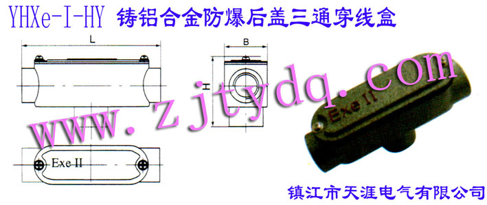 YHXe-I-HYϽͨߺAL-alloy Anti-explosion Pull Box of Tee Type with rear cover